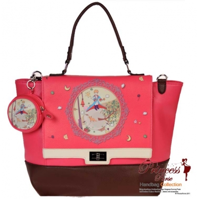 Designer Inspired Leatherette Handbag Bag w/ Colorful Theme Design In front and Coin Zipper Pouch.